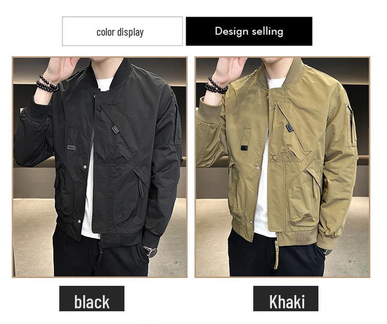 Стильная мужская куртка-бомбер: Весна/Осень 2025 - Модный, Высококачественный, Повседневный Бейсбольный Стиль