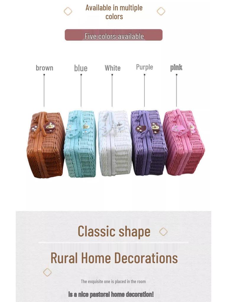 Винтажная плетеная корзина для пикника и ящик для хранения - Идеально для фотографий, подарков подружкам невесты или друзьям жениха