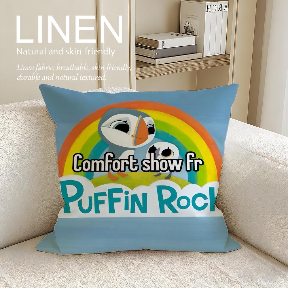 Animation Puffin Rock Cushion Cover Pillowcase Set Pcs x x Breathable Washable Sofa Cushion Cover