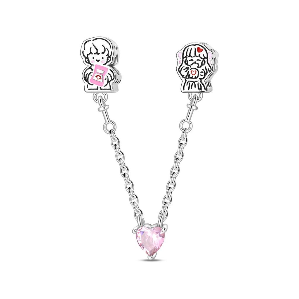 2026 Family Relatives Valentine's Day Charm Beaded Pendant DIY Jewelry Bracelet Necklace Accessories 925 Silver