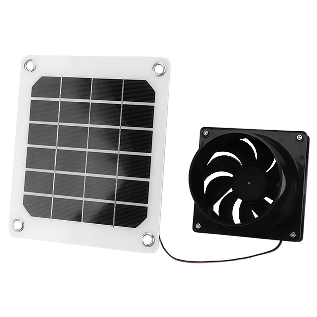 Solar Panel Powered Fan 10W Solar Powered Exhaust Fan for Round Pipe ABS Solar Panel Ventilation Fan Kit for Pet House