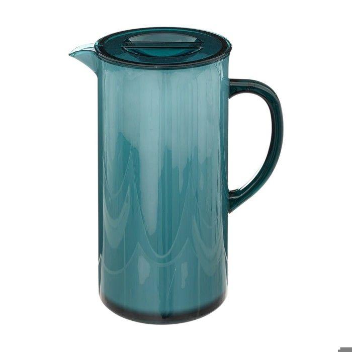 Pichet - Collection Pastel - Pétrole - Polystyrène dur - 1.95L - 18x10.5x25 cm