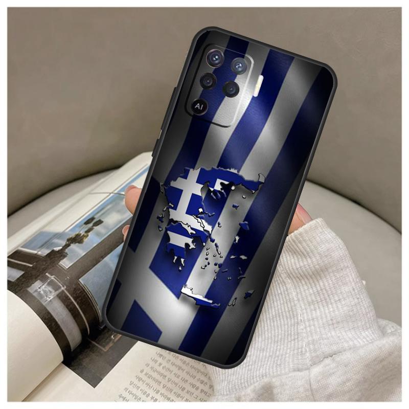 Греция Греческий флаг Чехол для Oppo A17 A57 A77 A40 A78 A54 A74 A94 A76 A16 A96 A18 A60 A80 A38 A58 A98 A15 A5 Pro
