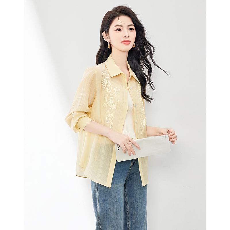 Korean loose embroidered fashionable shirt