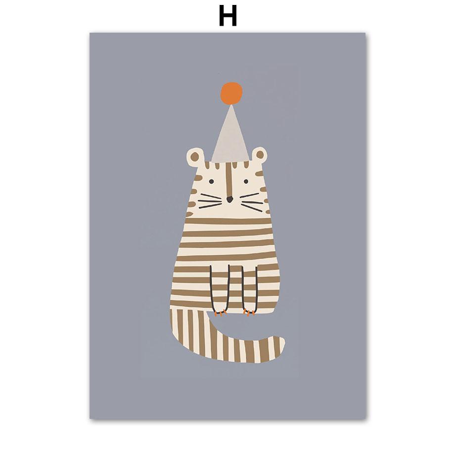 Lion Turtle Bear Cat Rainbow Boho Nursery Wall Art Canvas Painting Nordic Posters And Prints Wall Pictures Baby Kids Room Decor