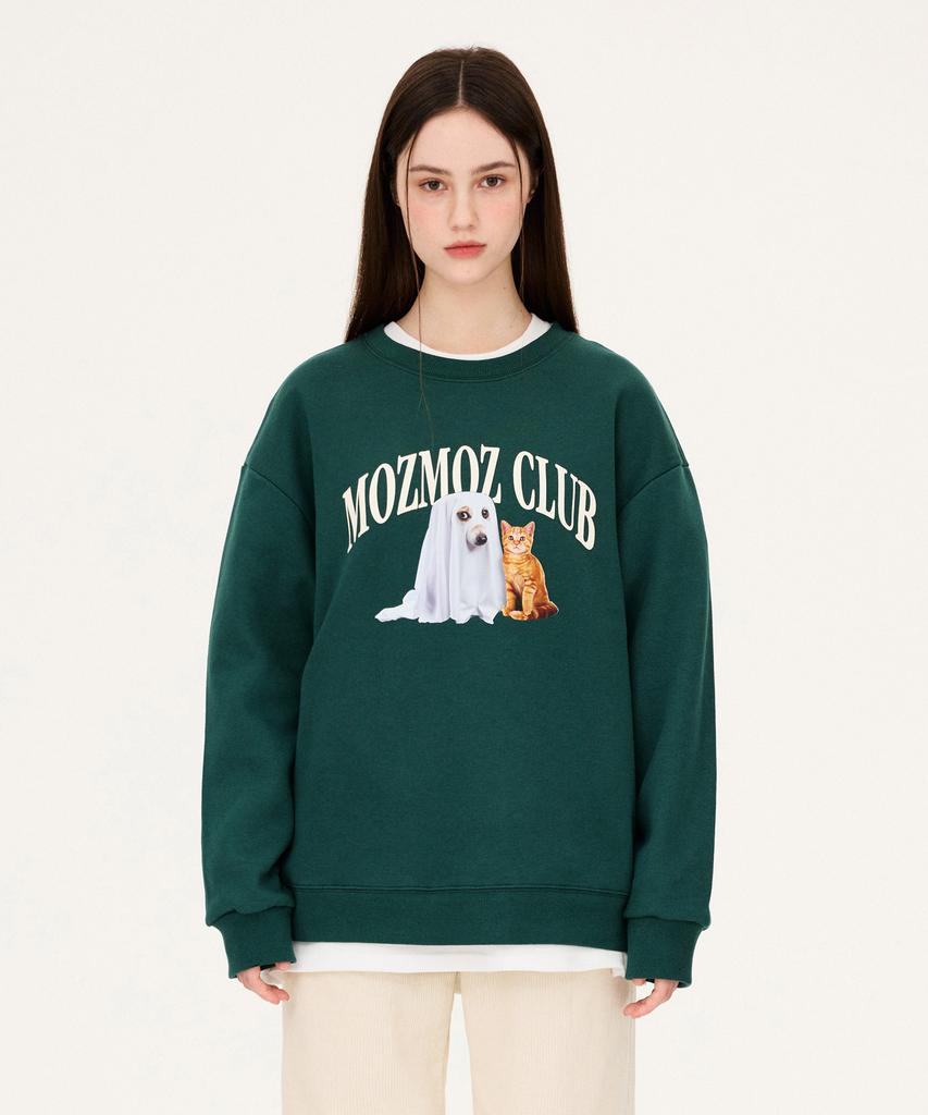 MOZMOZ [Set] Brushed Graphic Print Oversized Sweatshirt