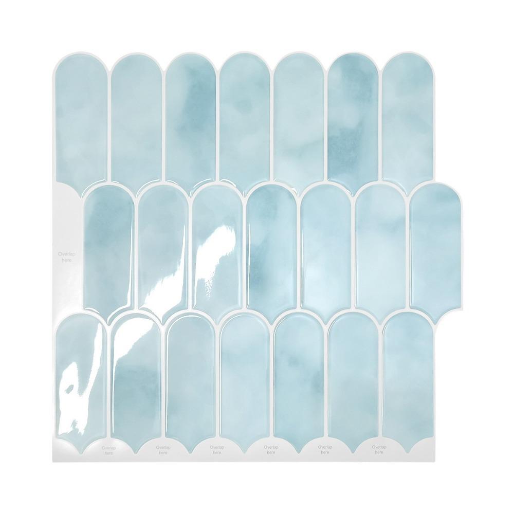 Самоклеящаяся 3D плитка для стен ПВХ Водонепроницаемая наклейка на стену Форма чешуи рыбы Устойчивая к плесени Кухонный фартук Для кухни Ванной комнаты