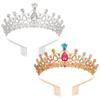 With Combs Silver Tiara Crown Wedding Prom Bride Headbands Bridal Hair Accessories  Women Girls