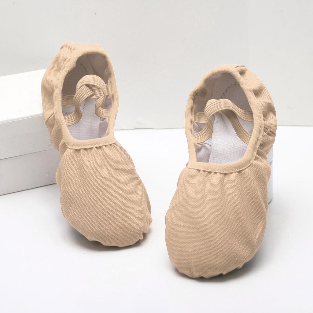 1 пара детской балетной танцевальной обуви для девочек, тапочки для балерины на мягкой подошве, танцевальная гимнастическая обувь