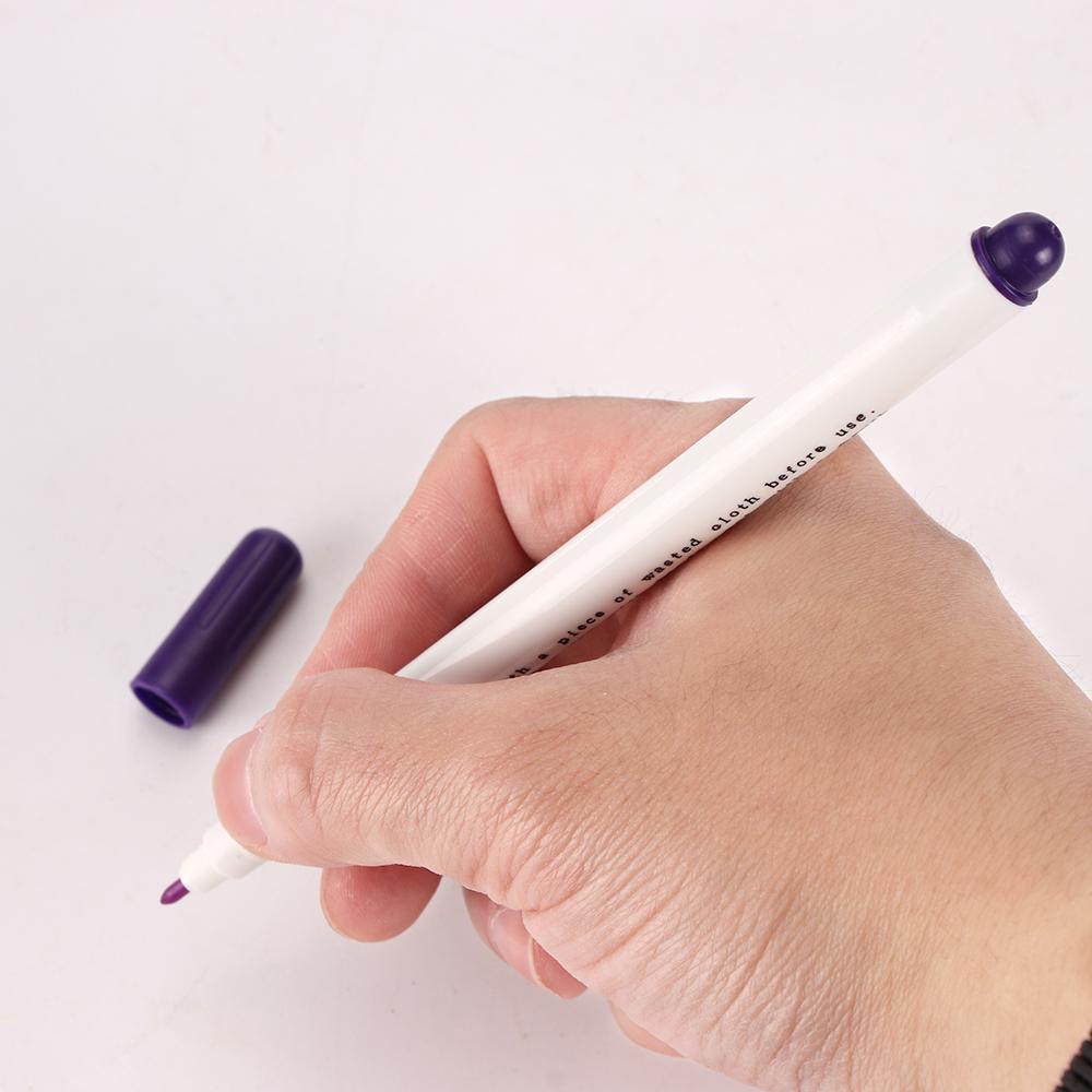 4Pcs/Set Vanishing Fabric Markers Air Erasable/Water Erasable Pens for Quilting Sewing Dressmaking Fabric, White Blue Purple Red