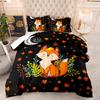 Kemila 3D Милый Мультяшный Девятихвостый Лис Пододеяльник и Наволочка Кровать Двуспальный Комплект Постельного Белья Цифровая Печать Прямая Продажа