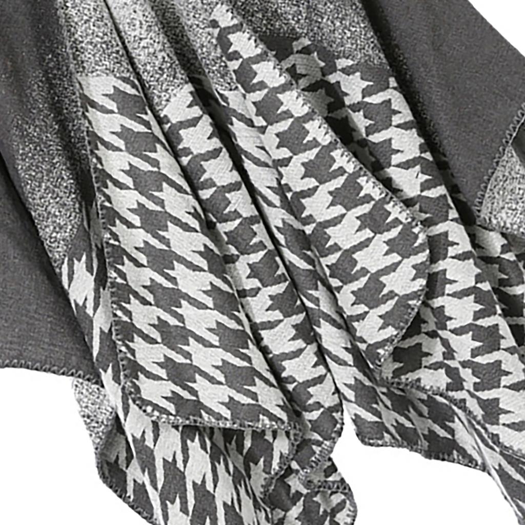 Women Winter Warm Oversized Printing Blanket Cape Wraps Shawl Cardigans