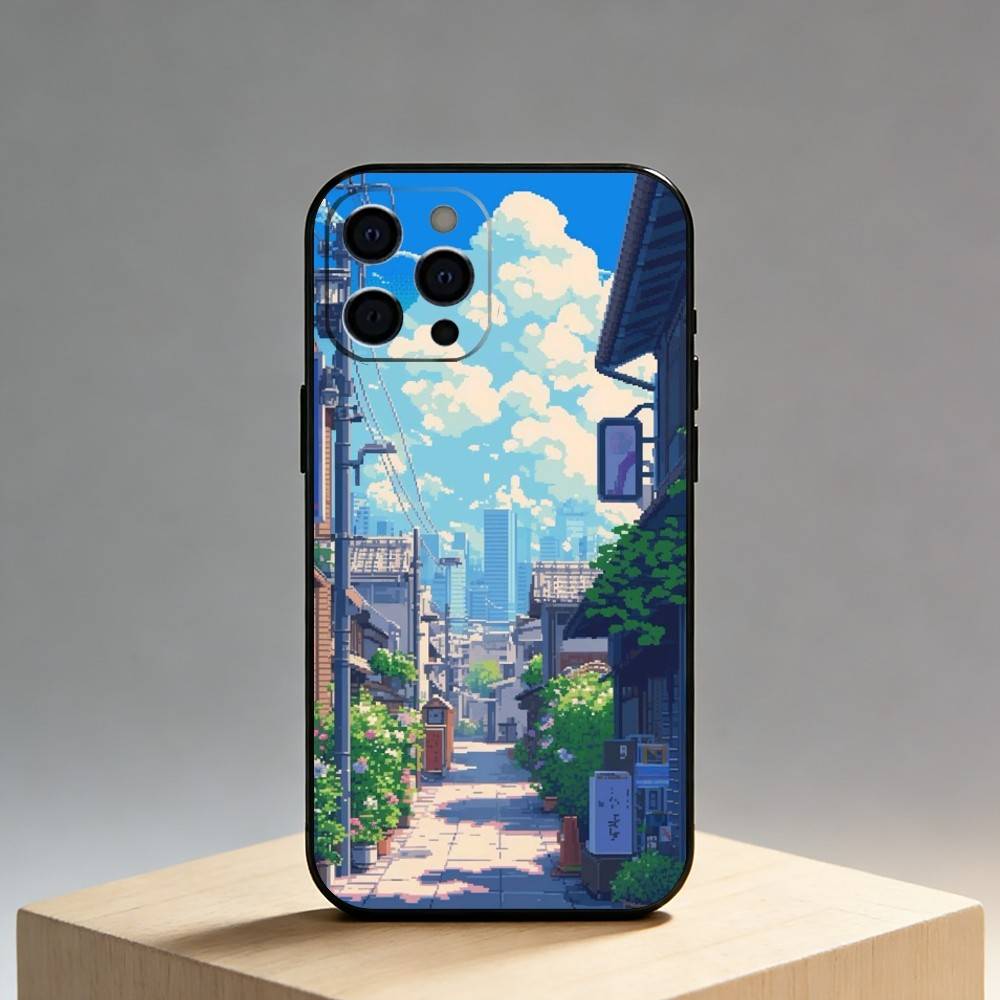 Эпоха Сёва в Японии Чехол для телефона для iPhone17,16,15,14,13,12 Plus,Max Мягкий Силиконовый Черный Чехол