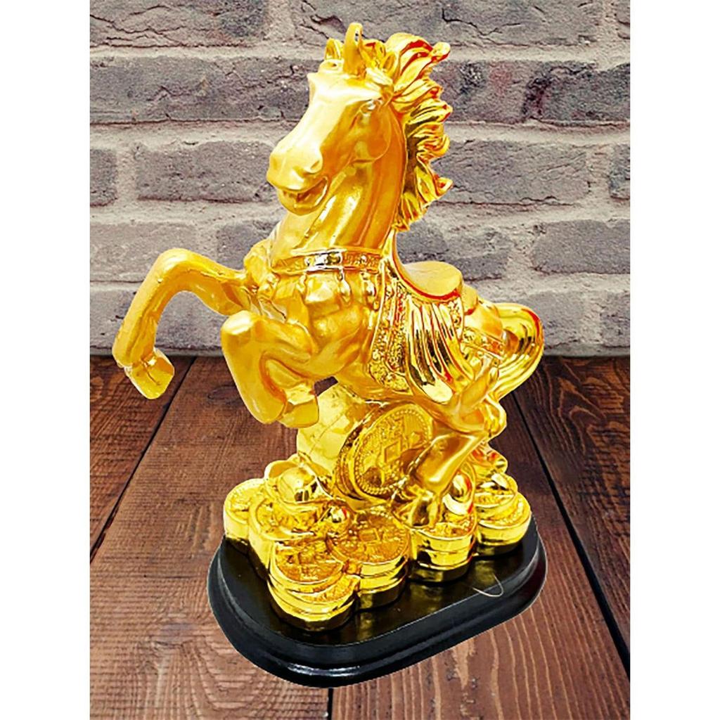 Эксклюзивный Золотой Набор из 1 Полирезиновой Фигурки Фэн-шуй Победный Бегущий Конь для Вибраций Положительной Энергии