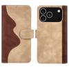For iPhone 17 Pro Wallet Case Leather Phone Cover Splicing Color