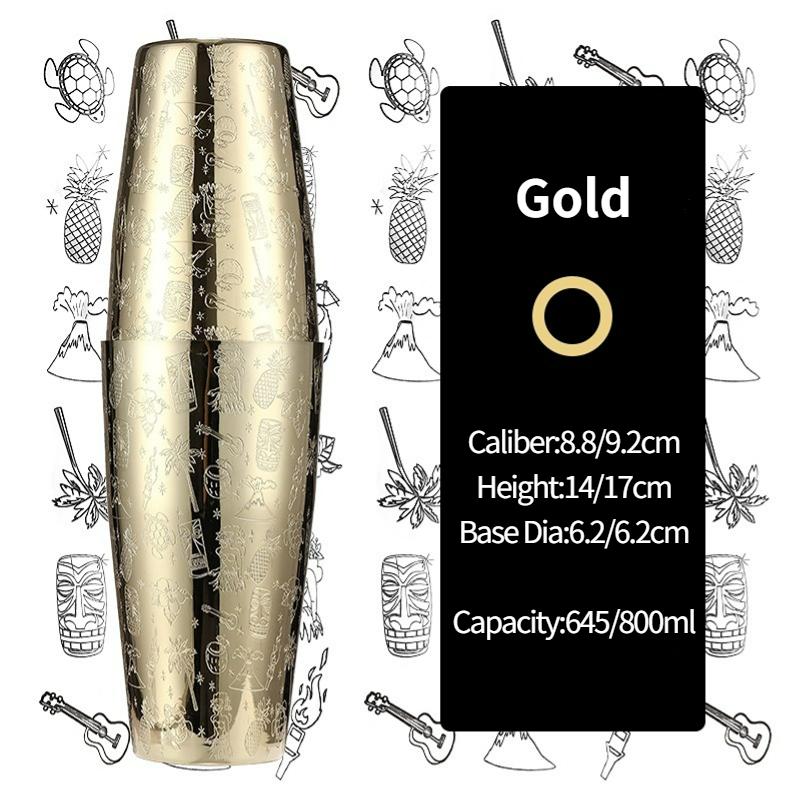 Барный шейкер для коктейлей Бостонский шейкер Нержавеющая сталь Шейкер с гравировкой Барный аксессуар Инструменты бармена Для дома и бара