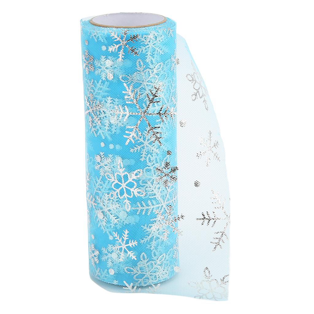 Tulle Rolls Shiny Glitter Delicate Soft Blue Printed Tulle Roll Gift Tie Party Table Decoration