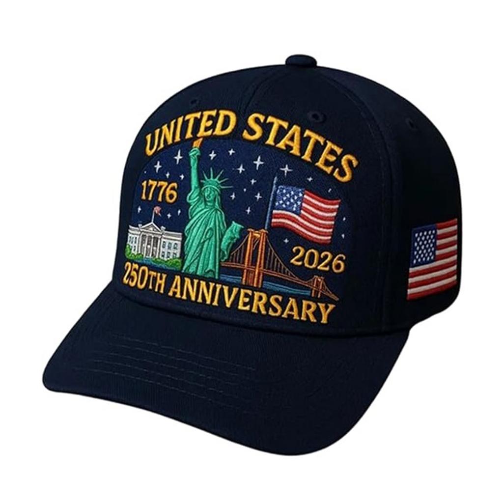 Unisex US 250th Anniversary Baseball Caps Trendy Casual Retro Washed Cap Comfortable Outdoor Sunhats Sports Hat for Men Women