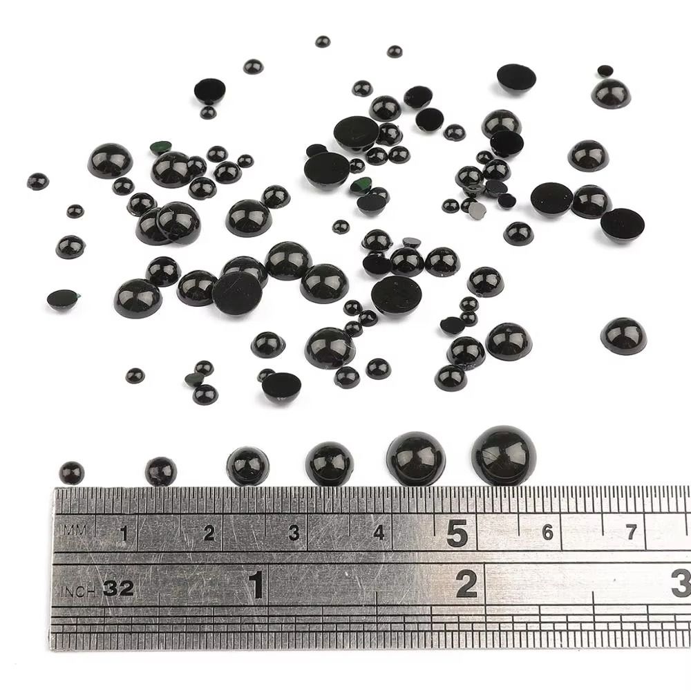100-500Pcs New 3-8mm Half Round Beads Black Round Plastic Eyes Accessories DIY Crafts Eye Bead Children
