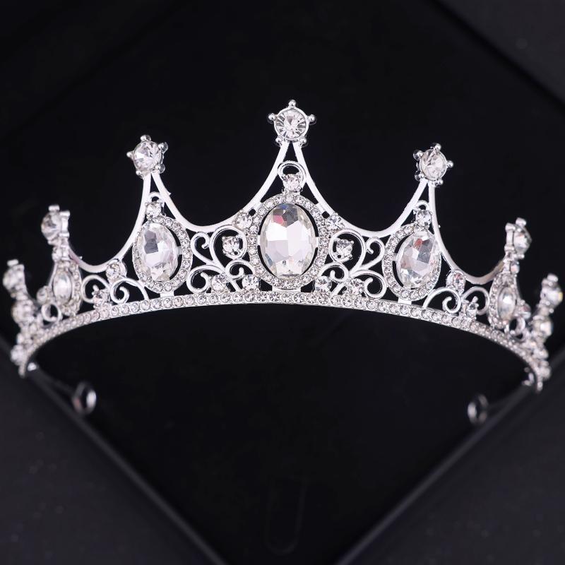 Baroque Vintage Princess Queen Bridal Crown Headwear Crystal Tiara For Women Wedding Crown Hair Dress Accessories Jewelry Crown