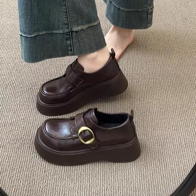 Удобная мягкая подошва~ кожаные маленькие кожаные туфли женские 2025 новая весна и лето британский стиль платформа лоферы Мэри Джейн одинарные туфли