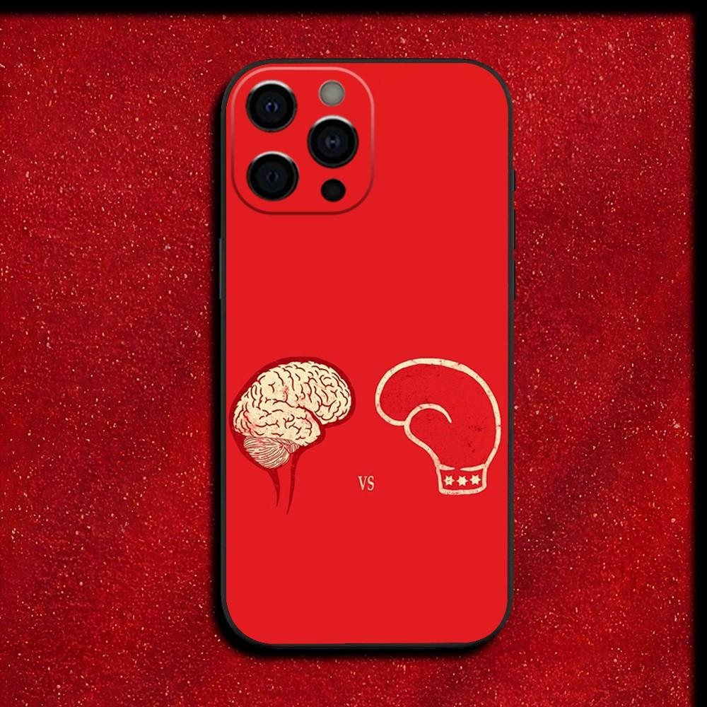 Чехол для телефона в виде боксерских перчаток для iPhone 16,15,14,13,12,11,Pro,X,XS,Max,XR,Plus,Mini Мягкий черный чехол