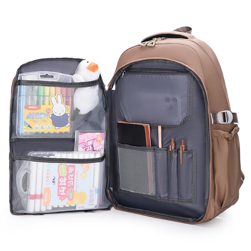 Однотонный школьный рюкзак для женщин, большой емкости