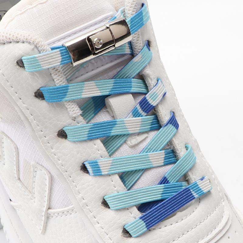NO.8 Радужные шнурки для кроссовок, новая модернизация, магнитный металлический замок, шнурки без завязок для детей и взрослых, ленивый быстрый шнурок с резиновой лентой, шнурок для обуви