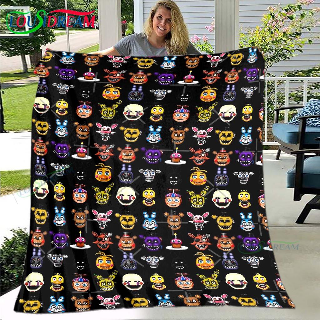 Горячие Персонажи Ужасов Узор Фланелевый Тонкий Плед Портативный Домашний Дорожный Офисный Плед для Игр во Время Обеденного Перерыва Подарок на День Рождения