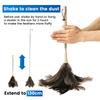 Регулируемая пипидастра из страусиных перьев 30-130 см Эффективная пипидастра Инструмент для чистки мебели с выдвижной ручкой для рисования и рукоделия