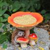 Кормушка для птиц в виде гриба из смолы, статуэтка ежа с чашей в виде гриба, украшение для сада, кормушка для птиц для открытого патио, газона, двора
