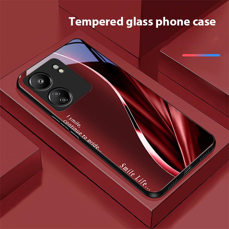 Новый Мягкий Коричнево-Красный Для Xiaomi Redmi 13C Note13 12 Pro Plus 5G Note 9 13T Pro POCO X6 F5 F6 Черный Закаленное Стекло Чехол для Телефона
