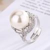 Ювелирные изделия Медь Платина Покрытие Жемчуг Премиум Винтажное Кольцо Женское 14 мм