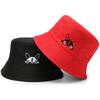 Foldable Bucket Hat Cute Dog Embroidered Fisherman Cap Portable Outdoor Sun Caps  Sun Protection