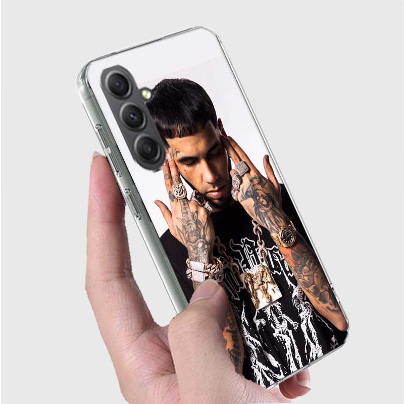Rapper A-Anuel AA Real Phone Case for Samsung A16 A26 A36 A56 A17 A37 A57 A07 A06 A02S A03 A04S A05S Galaxy Note 20 10 A50S A71