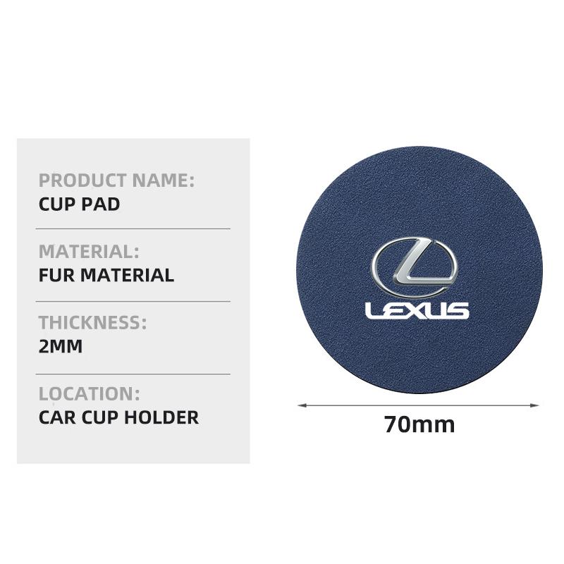 Interior Stickers 2Pcs Car Anti-slip Water Cup Heat Insulation Mat Suede Decor Coaster For Lexus ES300 RX330 RX300 GS300 IS250 I