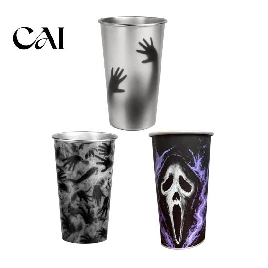Durable Non Fragile Metal Cup Thermochromic Color-Changing Cup, Horror Theme Cold Drink Spooky Prison Hand Design Mug Tumbler, Wide Mouth for