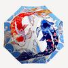 1pc Koi Fish Yin Yang Automatic Opening/closing umbrella, Reinforced 8-Rib Construction, Compact Travel Umbrella yy250808151