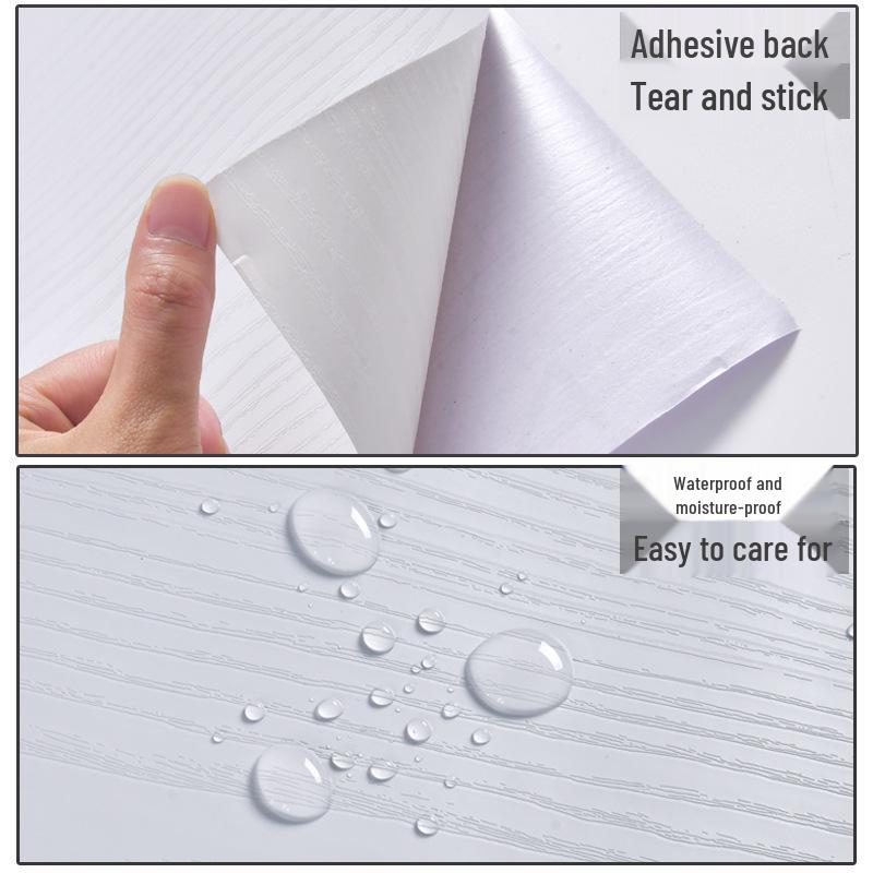 Белая самоклеящаяся водонепроницаемая пленка с текстурой дерева для реставрации мебели и шкафов