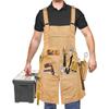 Thick Canvas Modern Minimalist Apron with Custom Logo, Cup Pocket, and Tool Holder for Electricians and Carpenters.
