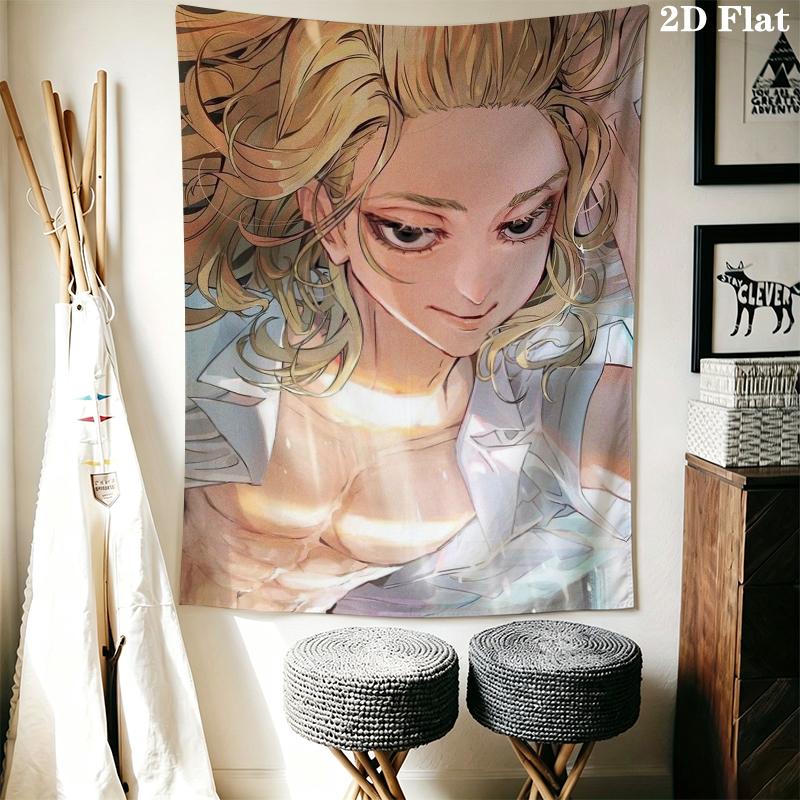 Tokyo Revengers Wall Tapestry Aesthetic Wall Hanging Printed Fabric Blanket Decorative Tapestries for Bedroom Living Room Home Decor