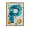 Poster Letter P In Space Poster Letter P In Space, 40X50 Cm, Gold Aluminum Frame, 230 Gsm Matte Paper