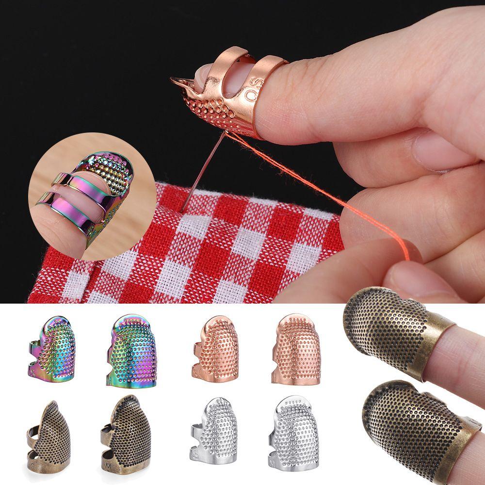 Sewing Accessories Handworking Vintage Gold Needle Thimble Metal Finger Protector Antique Ring