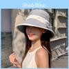 Breathable Polyester Sun Hat With Large Brim And Elegant Bow For Summer Outdoor Activities
