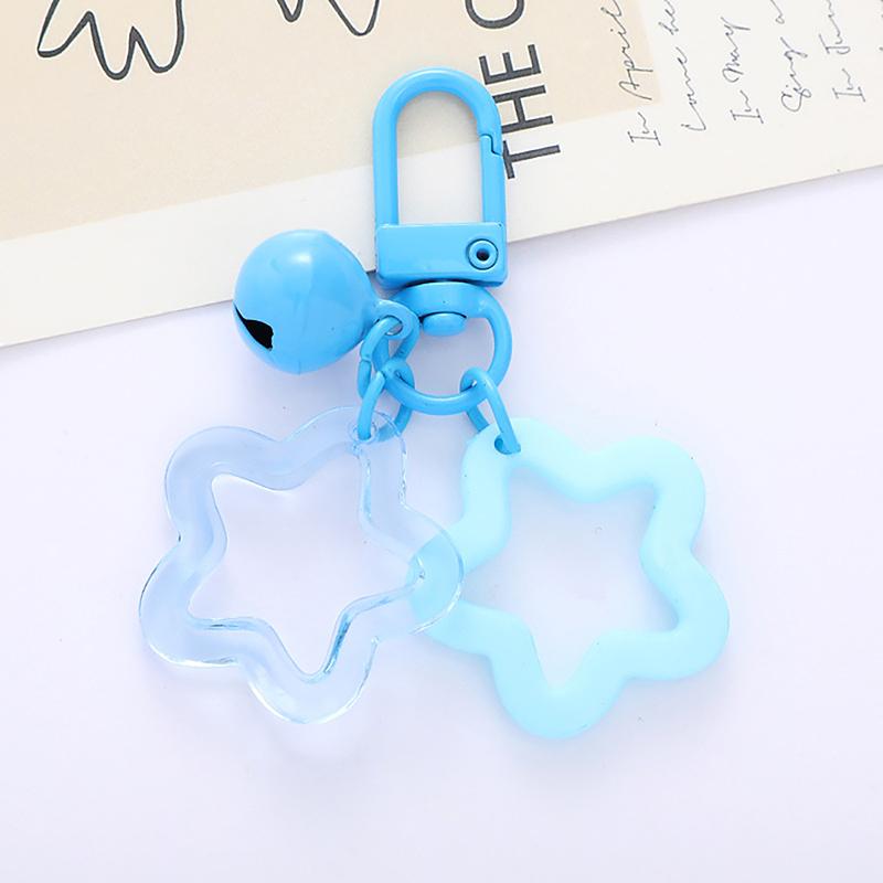 Five-Pointed Star Bell Pendant Keychain Bag Charm Keyring Car Hanging Key Holder