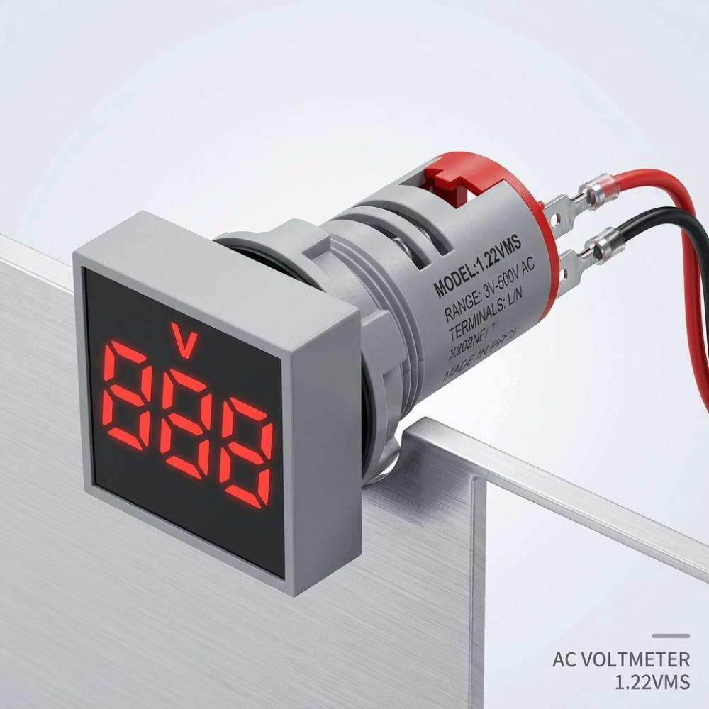 60-500V AC Panel LED Voltmeter Indicator Light LED Digital Voltmeter Digital Voltage Meter