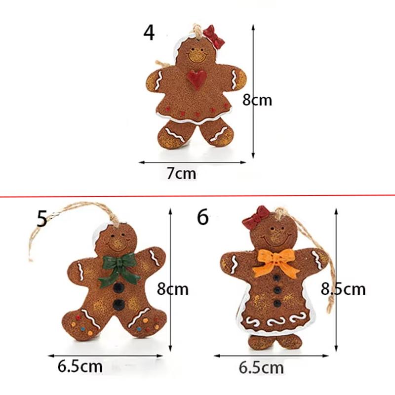 Подвесные украшения для рождественской елки, кулон в виде пряничного человечка из смолы, веселые рождественские украшения для дома, рождественские подарки Navidad Noel