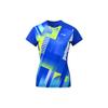 Li Ning Многофункциональная дышащая влагоотводящая профессиональная соревновательная тренировочная футболка с коротким рукавом для бадминтона, женские топы, кристально-синий AAYS064-2