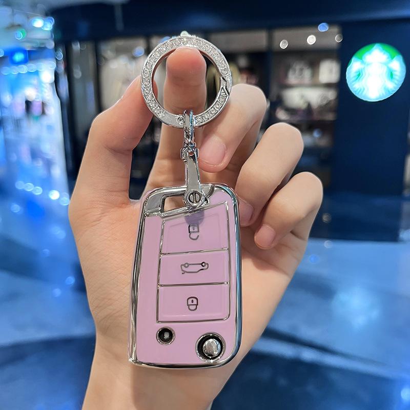 Горячий TPU чехол-оболочка-сумка для автомобильного брелка-ключа для Volkswagen VW Polo Golf 7 MK7 Tiguan Passat Jetta E-golf Автомобильный брелок Аксессуары