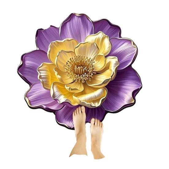 3D Цветочный коврик для пола Нескользящий Реалистичный Цветочный коврик для ванной Декоративный ковер в форме цветка Придверный коврик для гостиной, спальни, прихожей